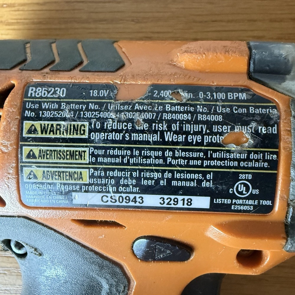 RIDGID 18V Cordless Impact Driver X3 Gen 3 Model R86230 Tool Only - Picture 3 of 5